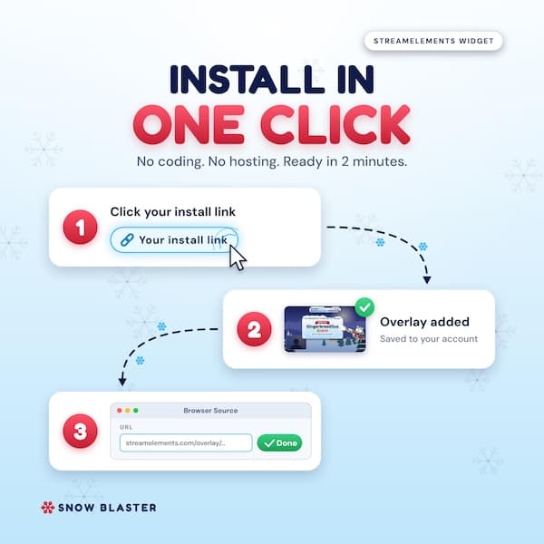 Twitch Alerts Christmas  | StreamElements Widget | Animated Snowball Stream Overlay with Goal Bar | Twitch YouTube Kick | One-Click Install - photo 10