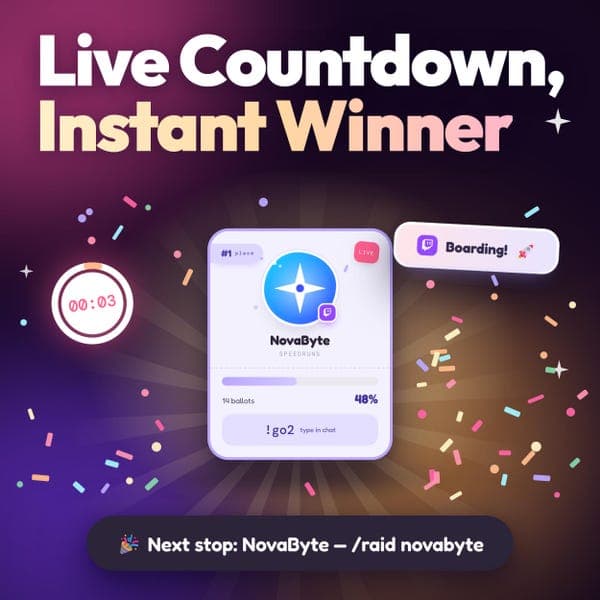 StreamElements Twitch Widget | Raid Vote Overlay | Chat Poll with Countdown and Winner Banner | OBS Stream Overlay | 5 Themes - photo 10