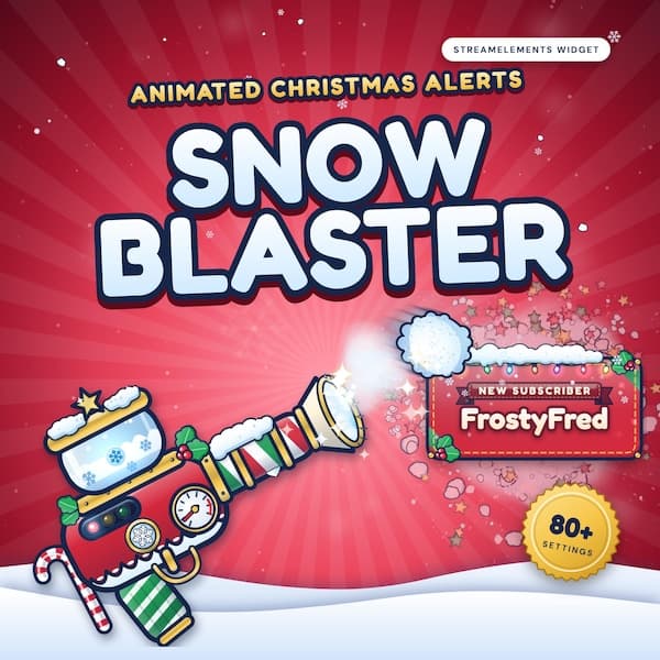 Twitch Alerts Christmas  | StreamElements Widget | Animated Snowball Stream Overlay with Goal Bar | Twitch YouTube Kick | One-Click Install thumbnail