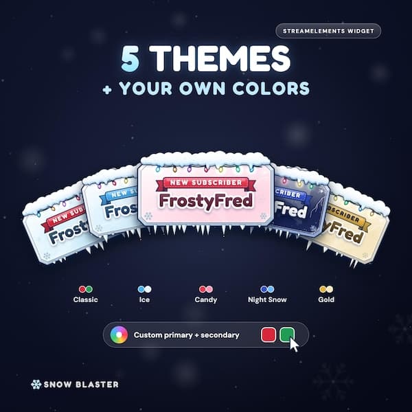 Twitch Alerts Christmas  | StreamElements Widget | Animated Snowball Stream Overlay with Goal Bar | Twitch YouTube Kick | One-Click Install - photo 9