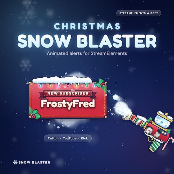 Twitch Alerts Christmas  | StreamElements Widget | Animated Snowball Stream Overlay with Goal Bar | Twitch YouTube Kick | One-Click Install - photo 2