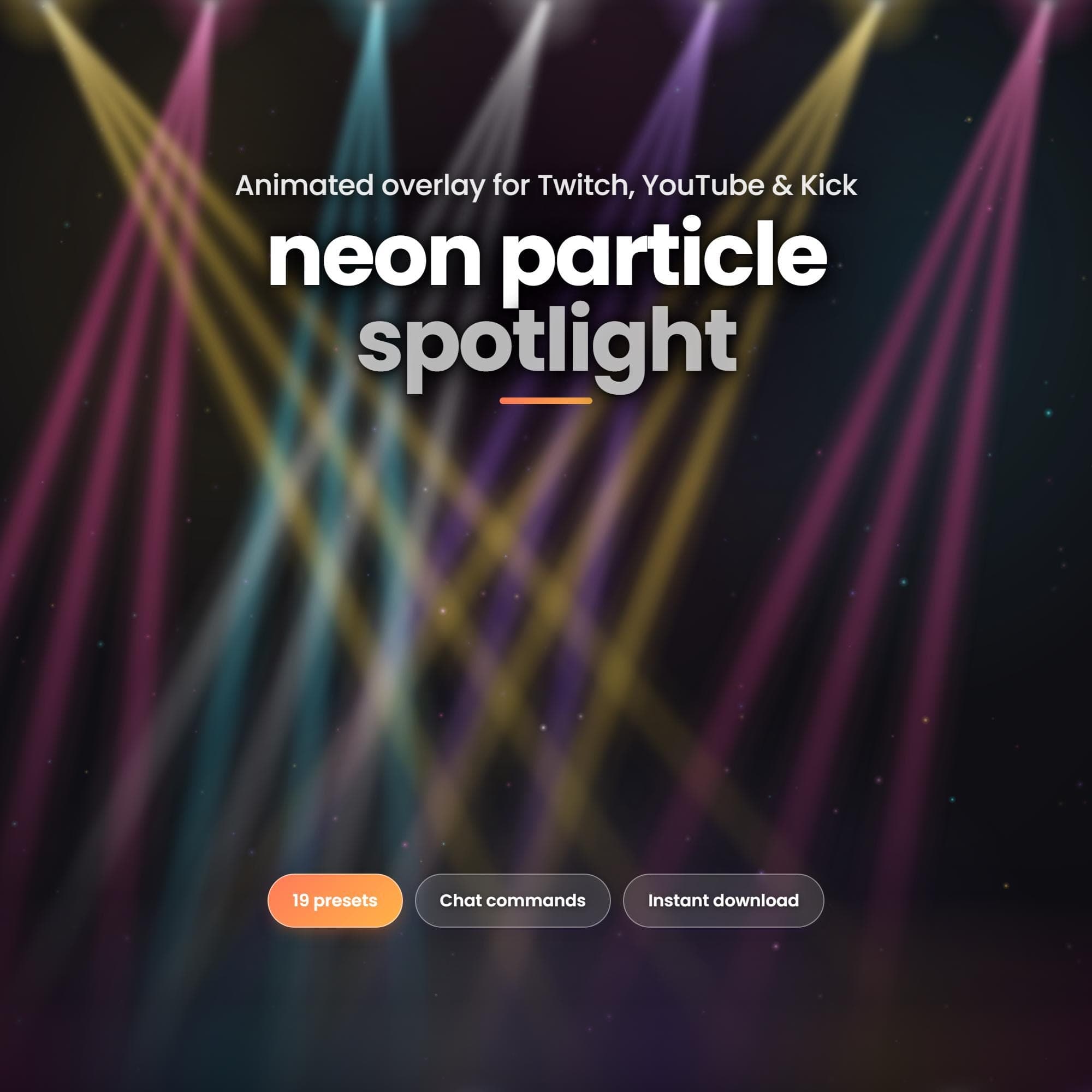 Neon Light Stream Overlay for OBS | Animated Particle Spotlight, StreamElements Widget & Twitch Overlay thumbnail