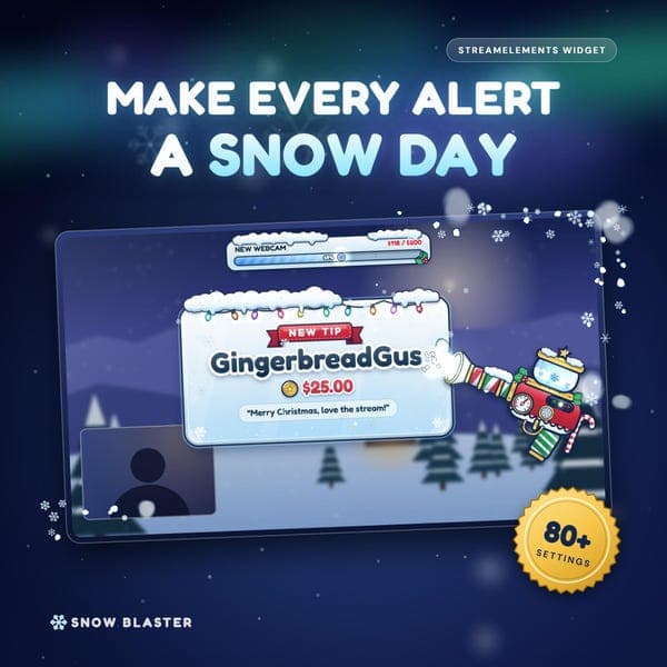 Twitch Alerts Christmas  | StreamElements Widget | Animated Snowball Stream Overlay with Goal Bar | Twitch YouTube Kick | One-Click Install - photo 4
