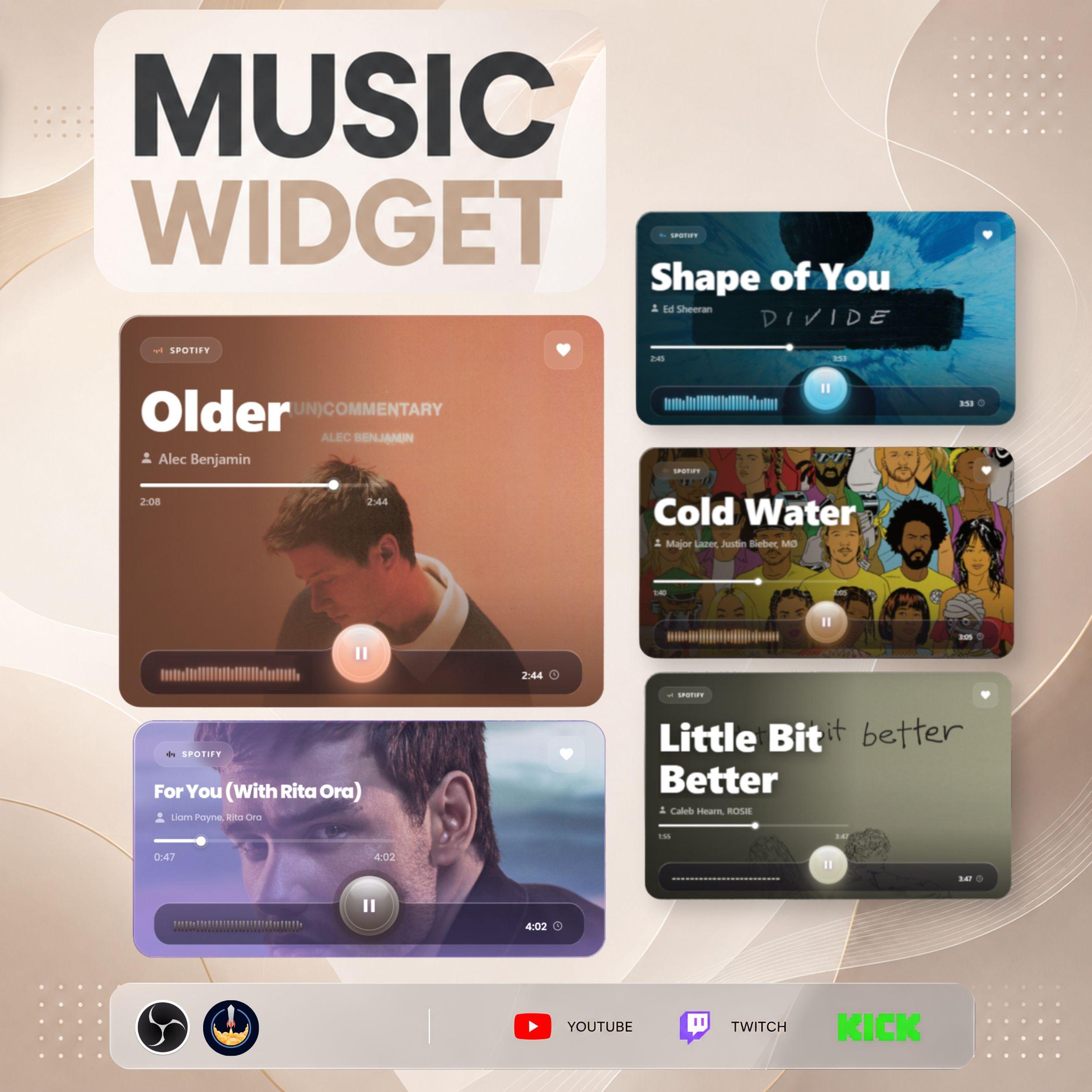 Now Playing Music Widget for Twitch YouTube | Animated  Overlay with Audio Visualizer | OBS & StreamElements - photo 4